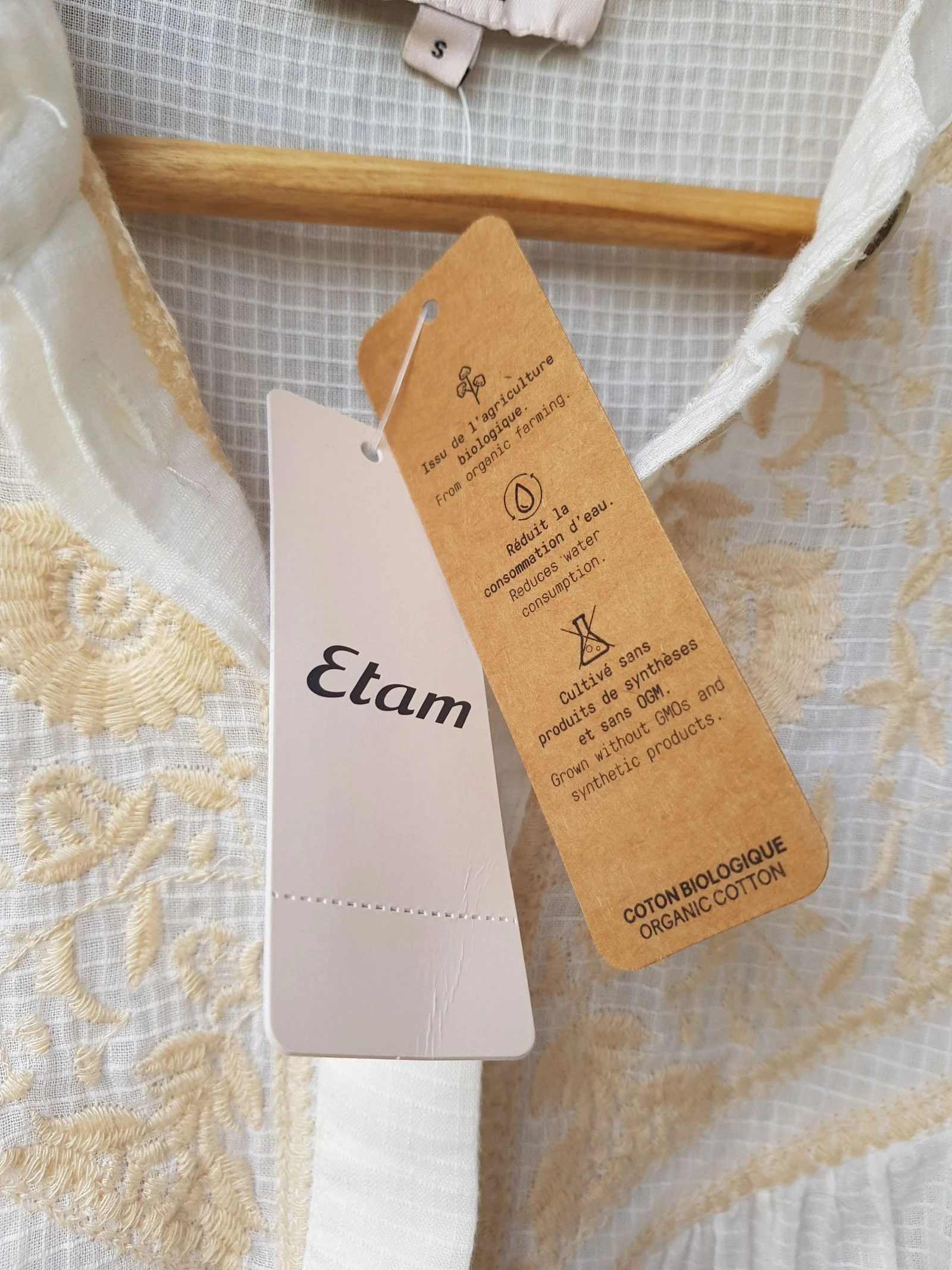 Camisa bordada romântica boho algodão Etam P – photo 6